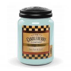 Candleberry Bougie parfumée Sea Salt & Surf - Cire de paraffine - Bleu - 570 g