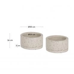 Twentyfour Bacs à fleurs Lelis (lot de 2) - Terrazzo - Beige -Pas Cher Décoration Magasin 1000276208 210625 13520400312 SKETCH DETAILS P000000001000276208 sketch