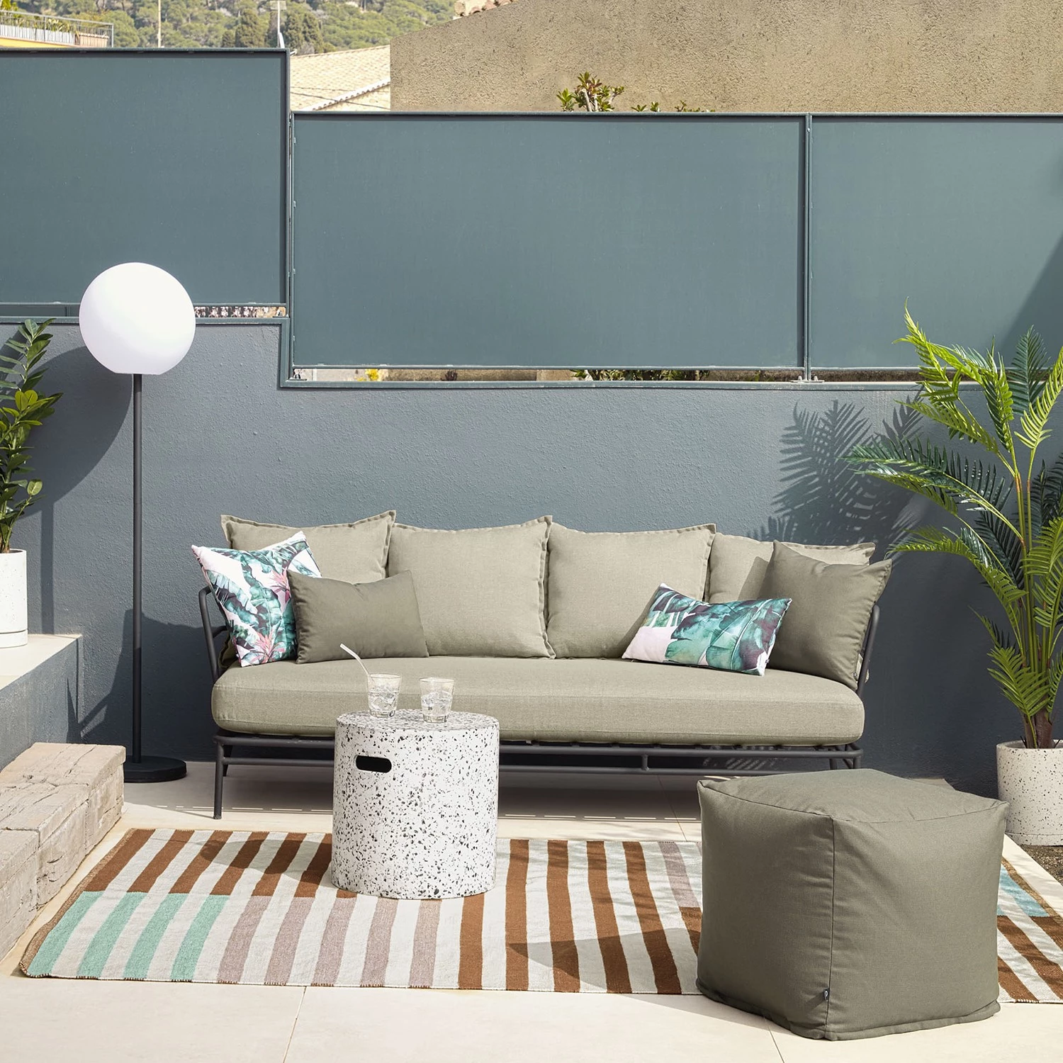 Twentyfour Bac à fleurs Lelis - Terrazzo - Beige 2 Twentyfour Bac à fleurs Lelis - Terrazzo - Beige – Image 2