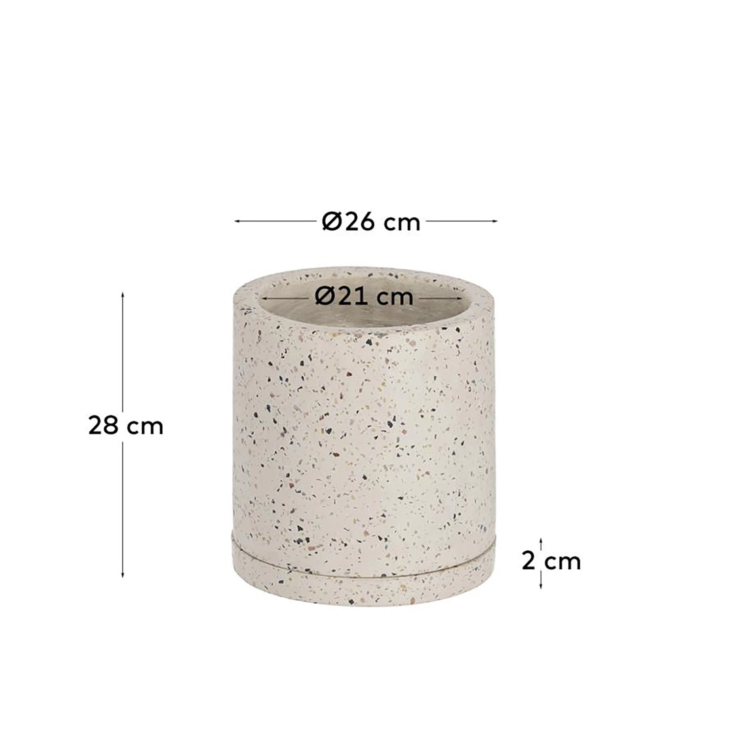 Twentyfour Bac à fleurs Lelis - Terrazzo - Beige 5 Twentyfour Bac à fleurs Lelis - Terrazzo - Beige – Image 5