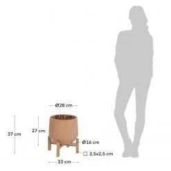 Twentyfour Bac à fleurs Daffodil - Terre cuite / Acacia - Cuivre -Pas Cher Décoration Magasin 1000276229 210625 13522100404 SKETCH DETAILS P000000001000276229 sketch