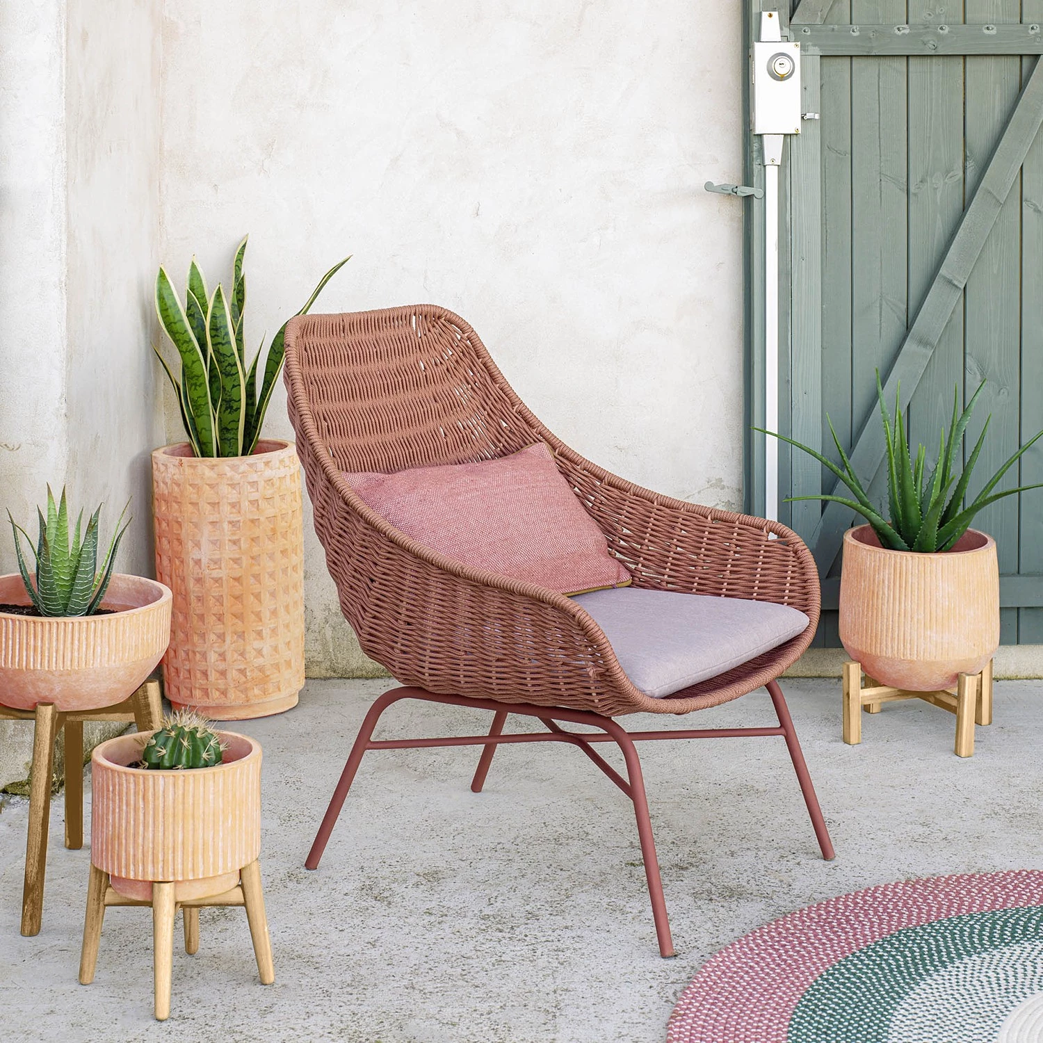 Twentyfour Bac à fleurs Subject - Terre cuite / Acacia - Cuivre 2 Twentyfour Bac à fleurs Subject - Terre cuite / Acacia - Cuivre – Image 2