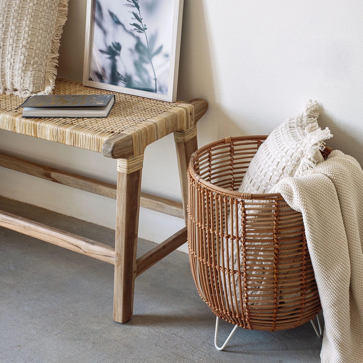 Twentyfour Bac à fleurs Cecira - Rotin / Fougères - Naturel 2 Twentyfour Bac à fleurs Cecira - Rotin / Fougères - Naturel – Image 2