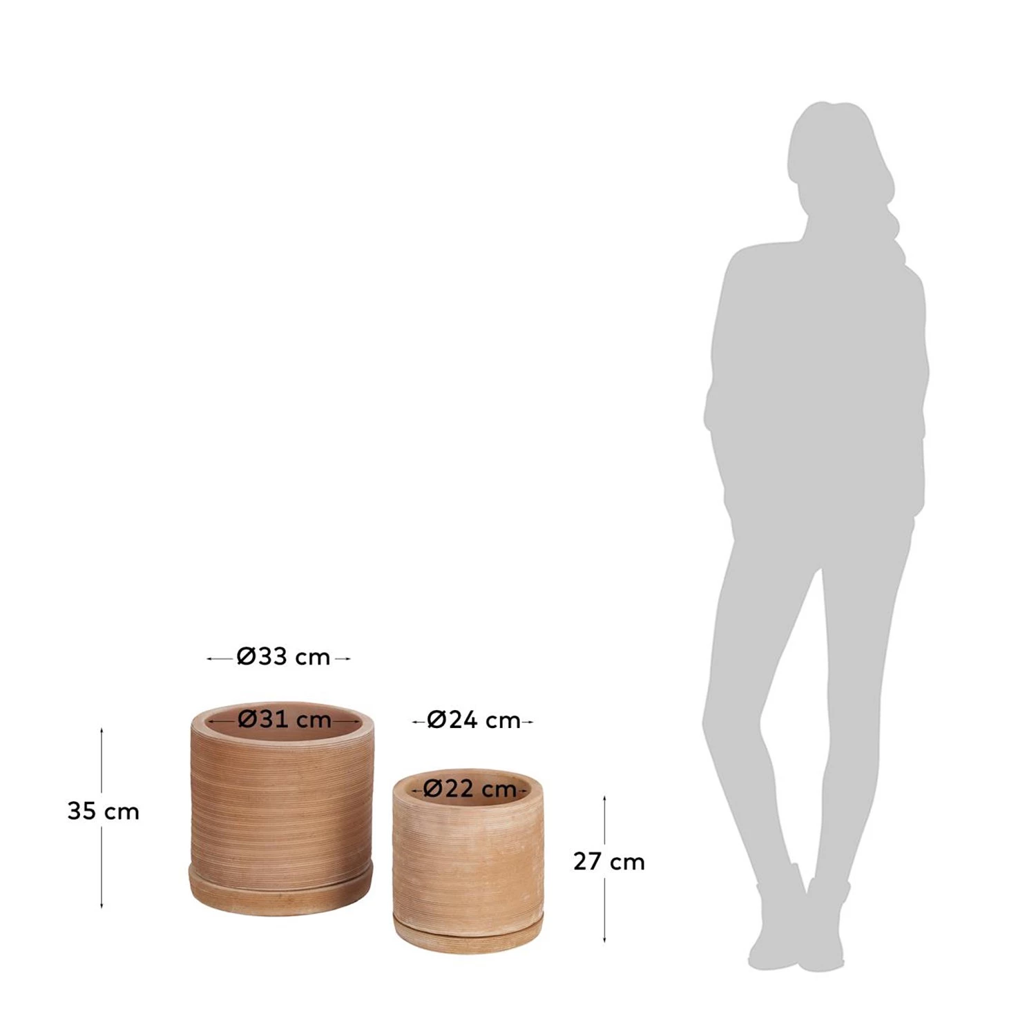 Twentyfour Bacs à fleurs Karlina (2 éléments) - Terre cuite - Cuivre 7 Twentyfour Bacs à fleurs Karlina (2 éléments) - Terre cuite - Cuivre – Image 7