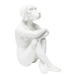 Kare Design Statuette Gangster Dog Cream - Blanc - Métal / Pierre