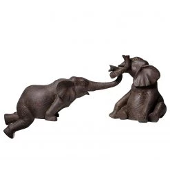 Kare Design Statuettes Éléphants (2 éléments) - Marron - Pierre