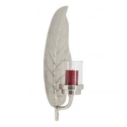 Kare Design Photophore Leaf - Argenté - Verre / Métal - Argenté