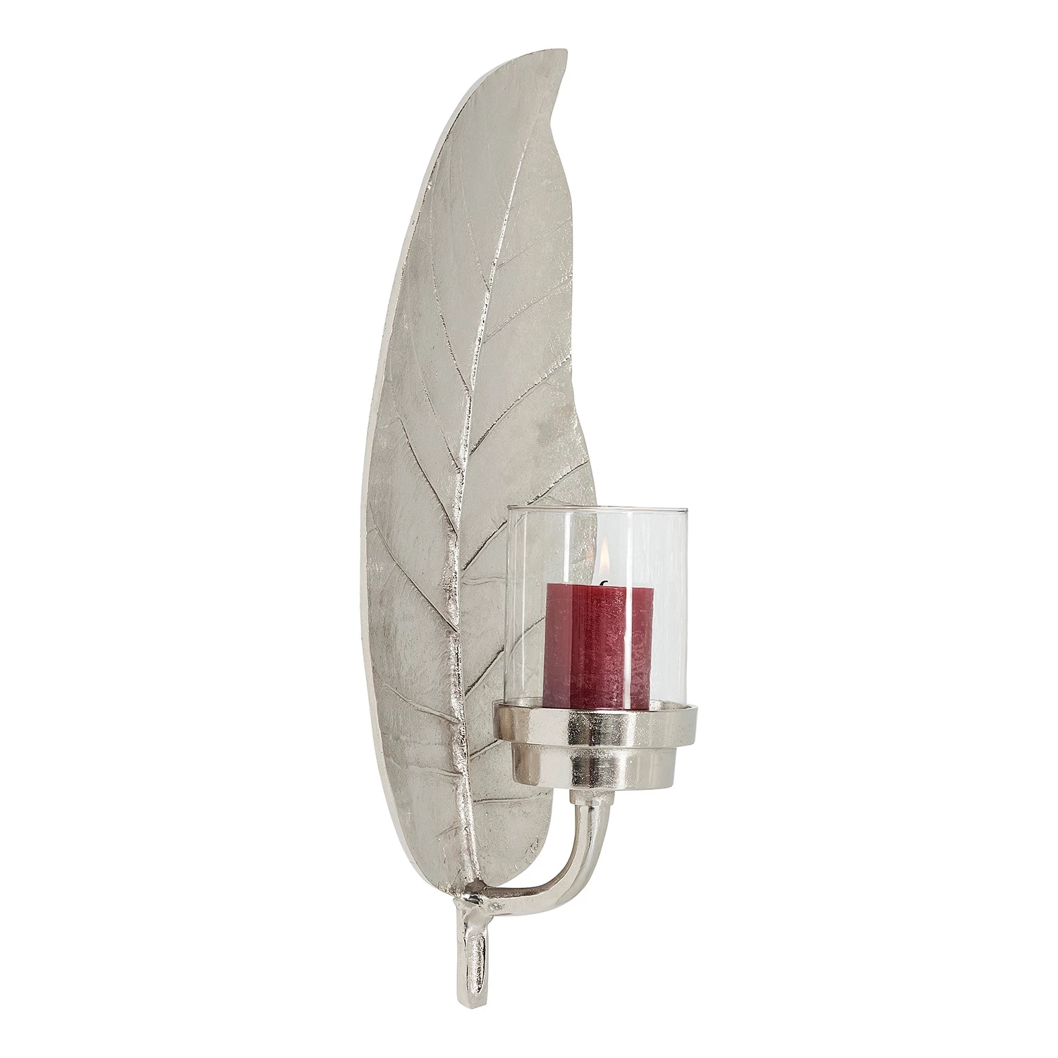 Kare Design Photophore Leaf - Argenté - Verre / Métal - Argenté 1 Kare Design Photophore Leaf - Argenté - Verre / Métal - Argenté