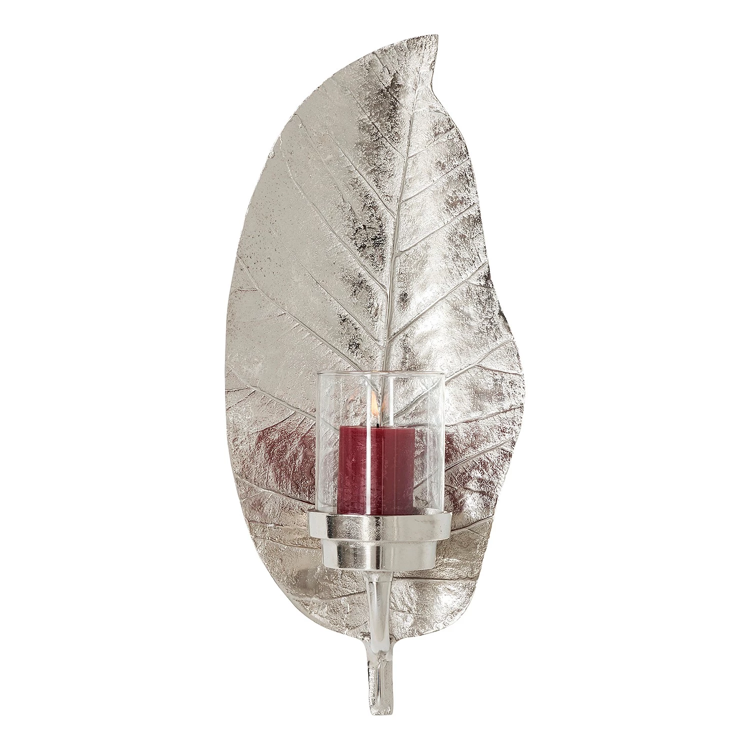 Kare Design Photophore Leaf - Argenté - Verre / Métal - Argenté 2 Kare Design Photophore Leaf - Argenté - Verre / Métal - Argenté – Image 2