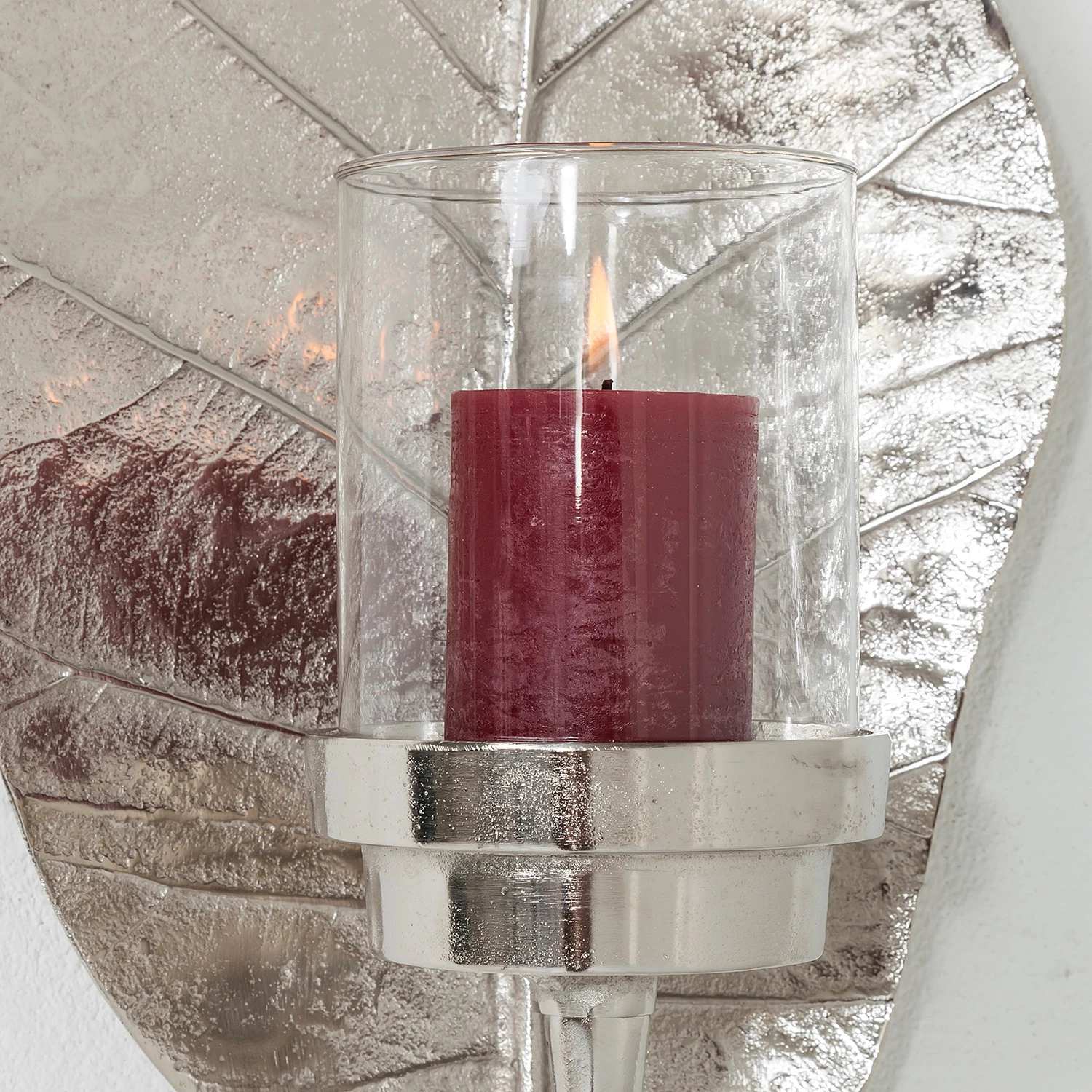 Kare Design Photophore Leaf - Argenté - Verre / Métal - Argenté 4 Kare Design Photophore Leaf - Argenté - Verre / Métal - Argenté – Image 4