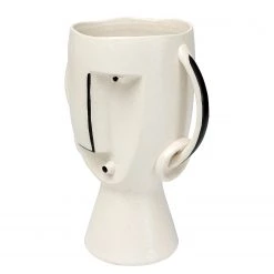 Kare Design Vase Face Pot - Gris - Pierre