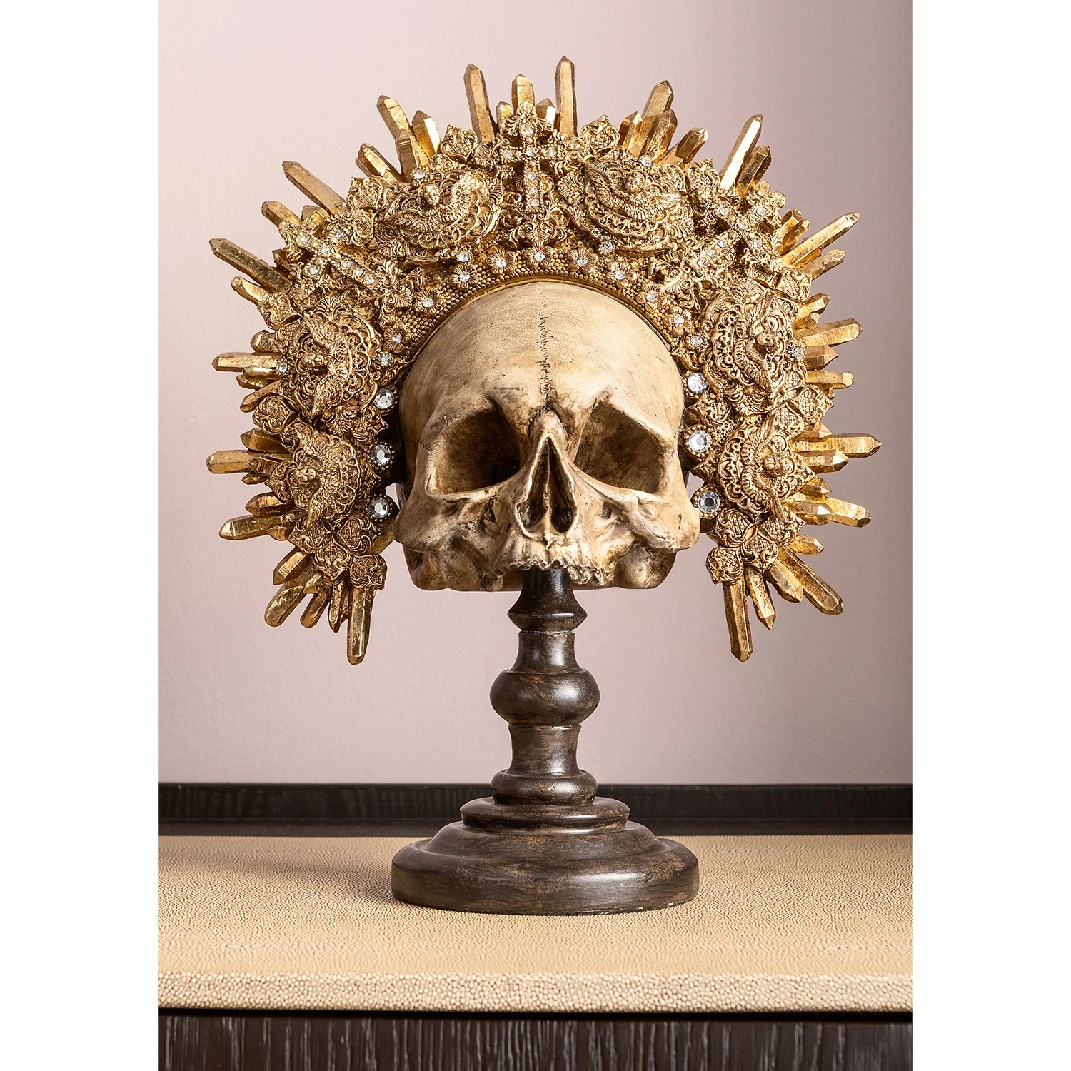 Kare Design Objet déco King Skull - Doré - Pierre 3 Kare Design Objet déco King Skull - Doré - Pierre – Image 3