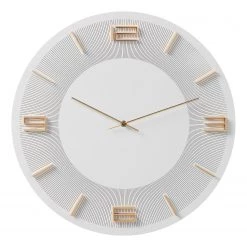 Kare Design Horloge murale Leonardo - Blanc / Doré - Métal / Bois manufacturé / Matière plastique - Blanc / Doré -Pas Cher Décoration Magasin 1000277557 210707 09492700215 DETAILS P000000001000277557