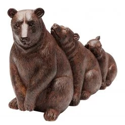 Kare Design Objet déco Relaxed Bear Family - Marron - Pierre