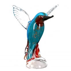 GILDE Figurine Oiseau de glace - Verre transparent - Multicolore