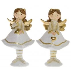 My Flair Figurines Ange III (lot de 2) - Polyrésine - Blanc