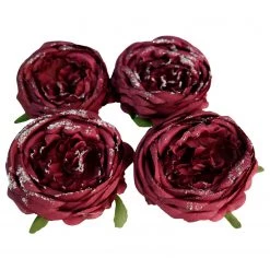 My Flair Fleurs artificielles Rose (lot de 4) - Polyester PVC - Violet foncé
