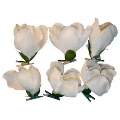 My Flair Fleurs artificielles Magnolia (lot de 6) - Polyester PVC - Blanc