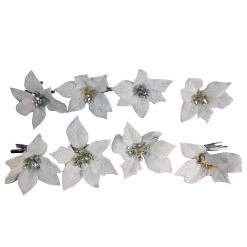 My Flair Fleurs Étoile de Noël (lot de 8) - Polyester PVC - Blanc