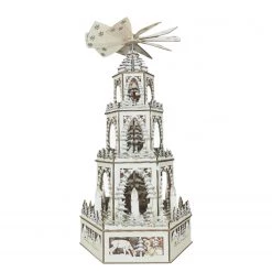 My Flair Carrousel de Noël LED Pyramide - Sapin - Beige