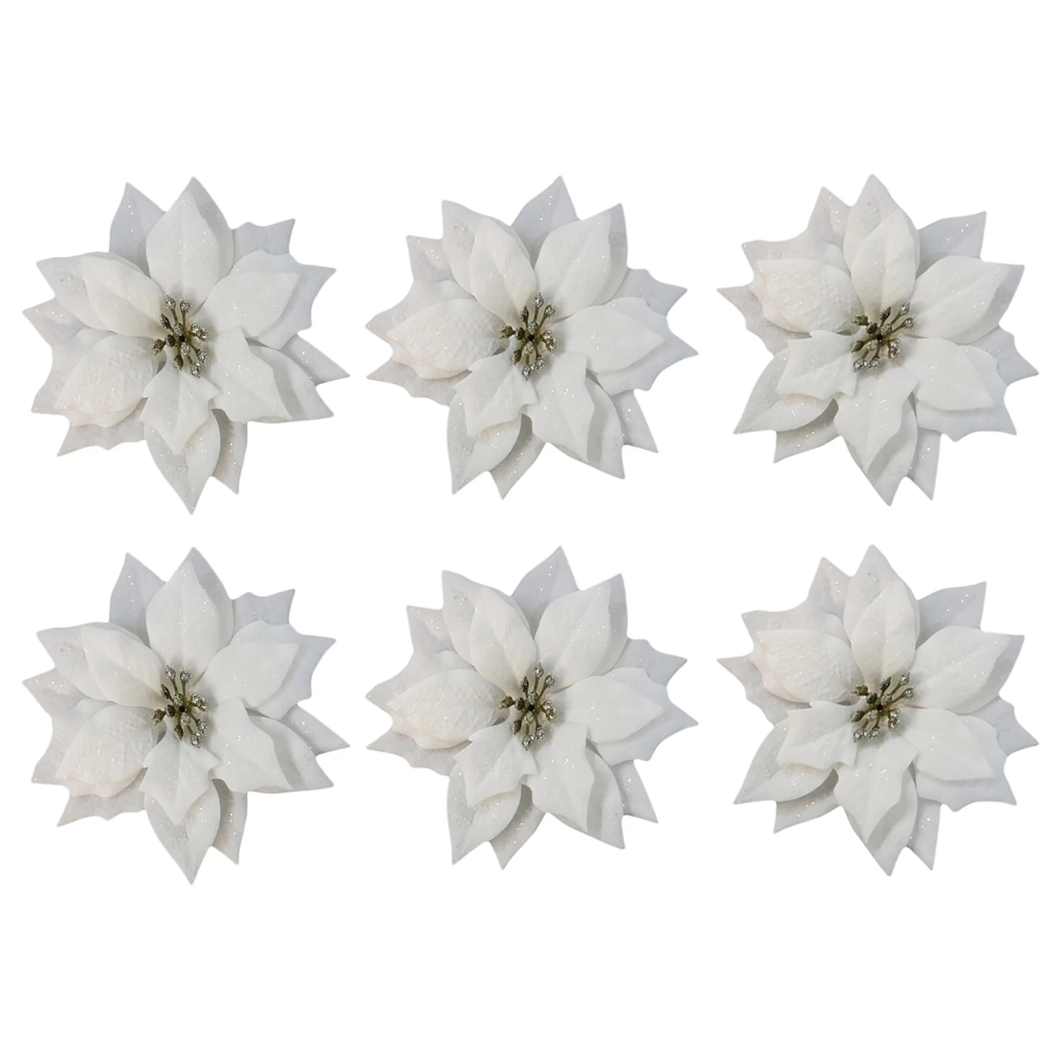 My Flair Fleurs Étoiles de Noël (lot de 6) - Polyester PVC - Blanc 1 My Flair Fleurs Étoiles de Noël (lot de 6) - Polyester PVC - Blanc