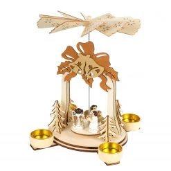 My Flair Bougeoir carrousel Pyramide - Sapin - Beige
