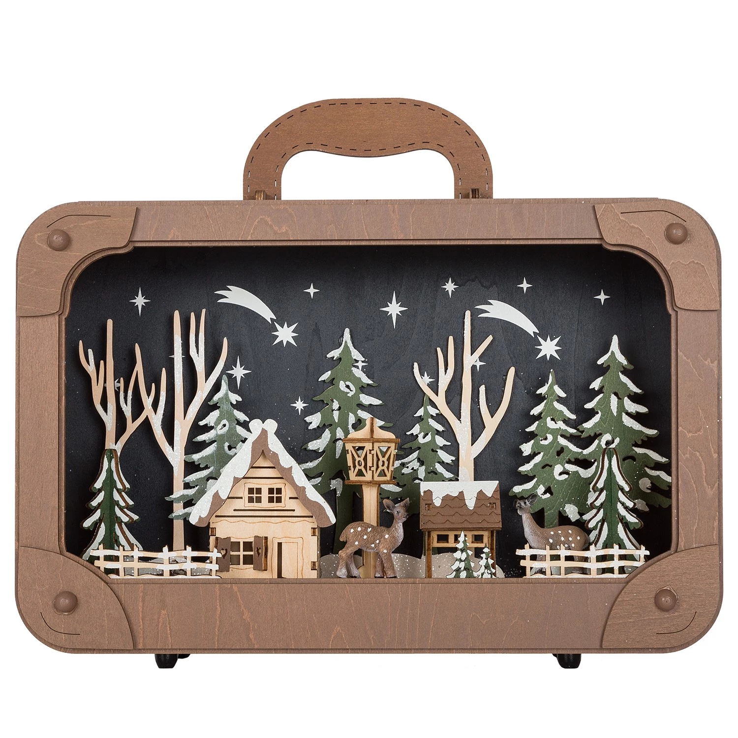 My Flair Déco de Noël LED Valise en bois - Sapin - Beige 4 My Flair Déco de Noël LED Valise en bois - Sapin - Beige – Image 4