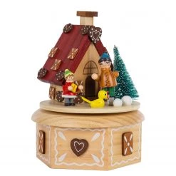 My Flair Boîte à musique Maison en pain d’épices - Sapin - Multicolore