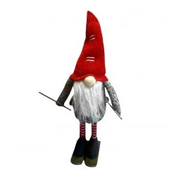 My Flair Figurine Père Noël sur des skis - Polyester PVC - Rouge