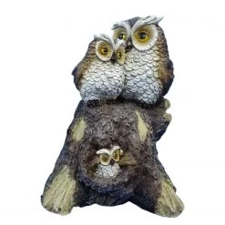 My Flair Objet décoratif Couple de chouettes - Polyrésine - Marron
