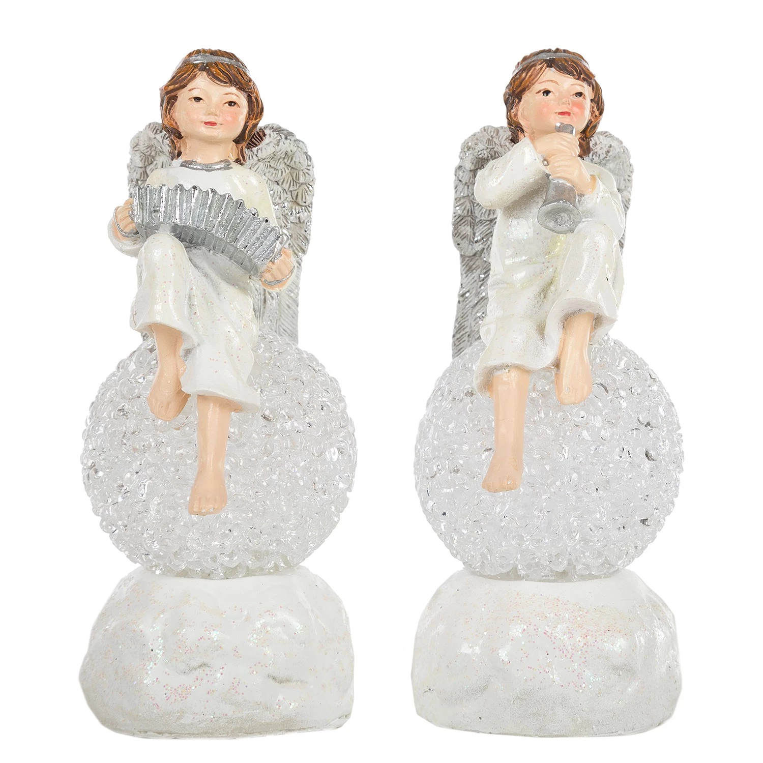 My Flair Figurines LED Ange (lot de 2) - Pierre artificielle - Blanc 1 My Flair Figurines LED Ange (lot de 2) - Pierre artificielle - Blanc