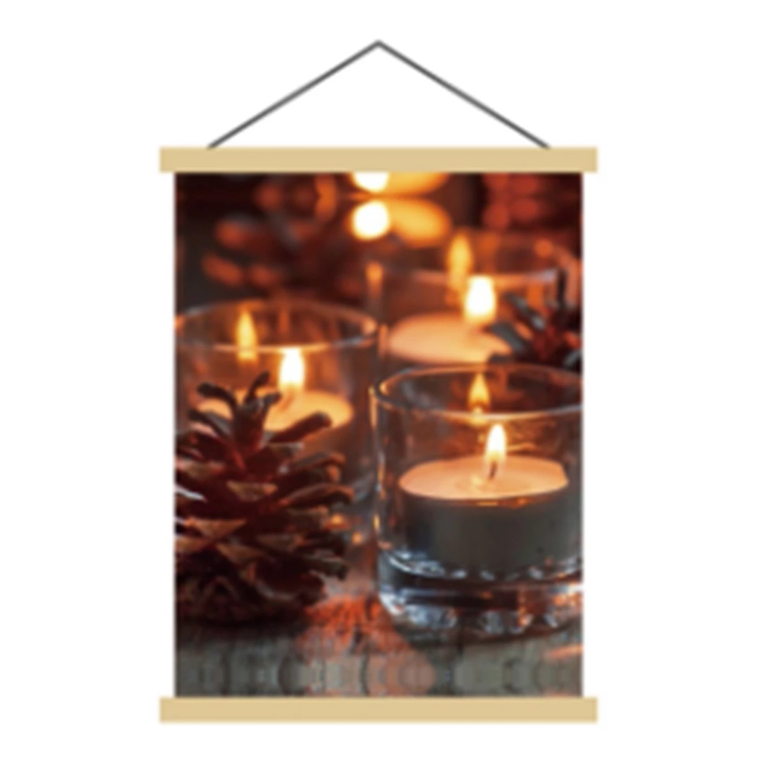 My Flair Toile lumineuse Bougies allumées - Tissage à plat / Paulownia - Marron 1 My Flair Toile lumineuse Bougies allumées - Tissage à plat / Paulownia - Marron