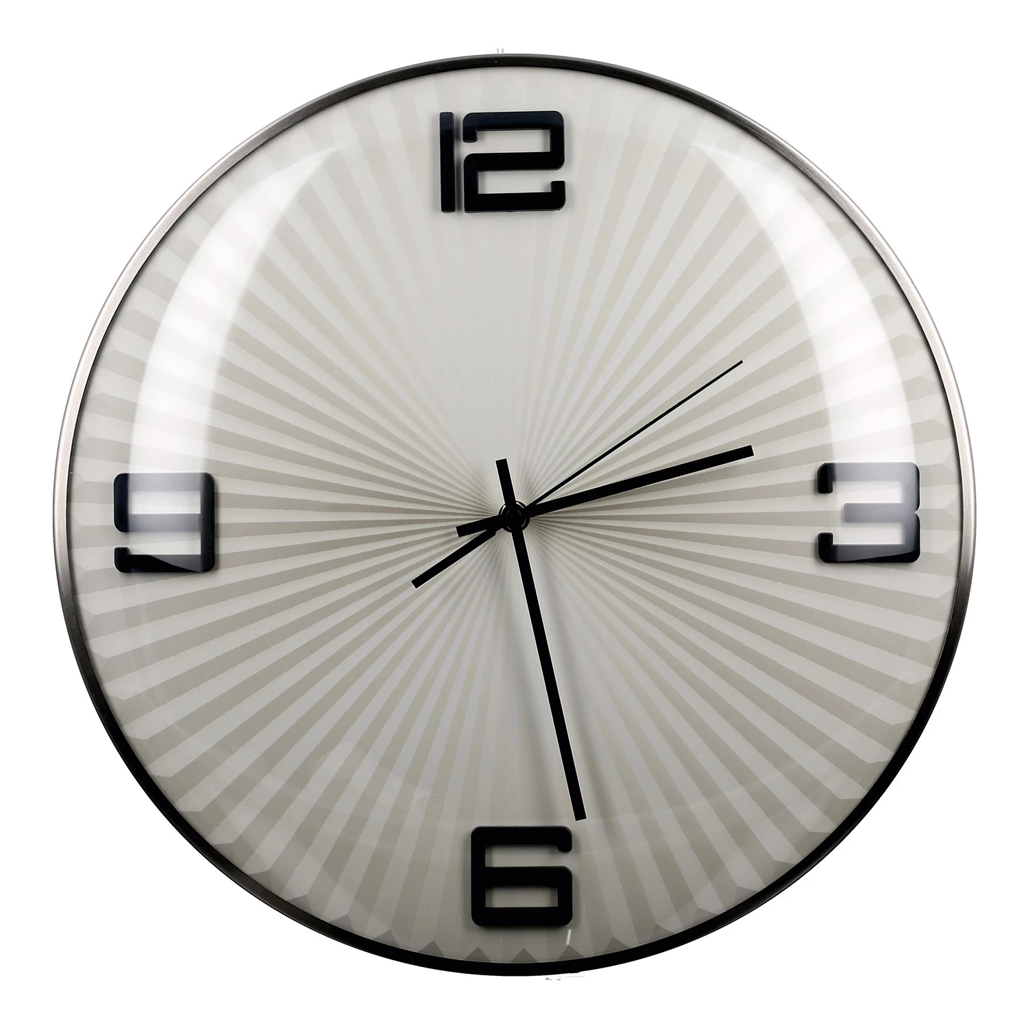 GILDE Horloge murale Ribbed - Mécanique - Argenté / Noir 1 GILDE Horloge murale Ribbed - Mécanique - Argenté / Noir