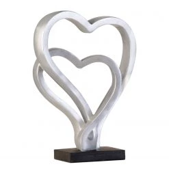 GILDE Objet déco Hearts - Résine synthétique - Argenté