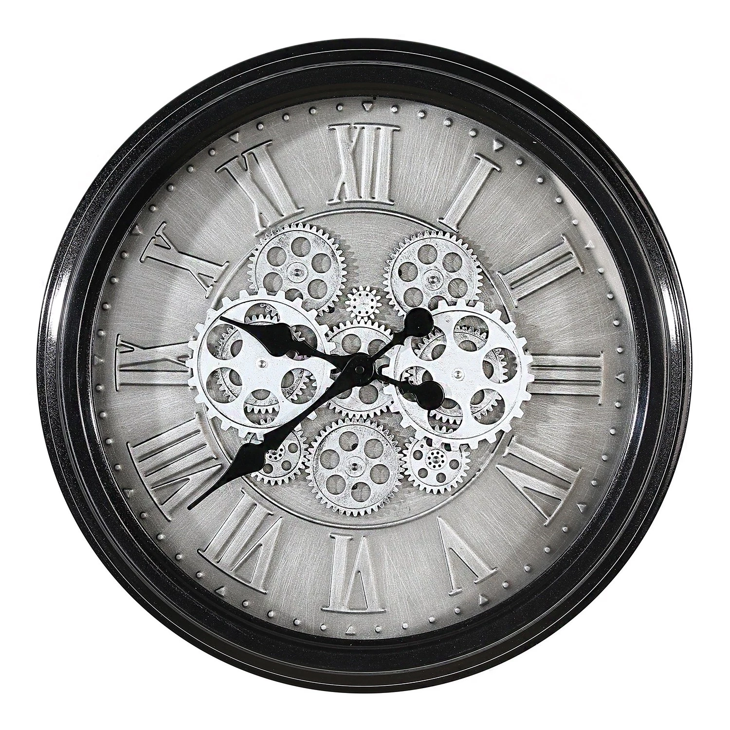 GILDE Horloge murale Factona - Mécanique - Argenté 1 GILDE Horloge murale Factona - Mécanique - Argenté