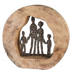 GILDE Sculpture Famille - Manguier / Marron
