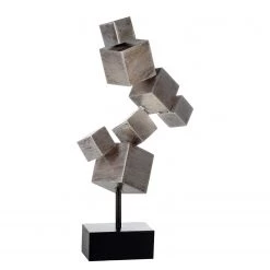 GILDE Objet déco Cubes - Aluminium - Noir / Argenté