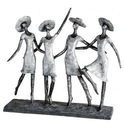 GILDE Sculpture Four Ladys - Résine synthétique - Argenté
