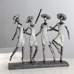 GILDE Sculpture Four Ladys - Résine synthétique - Argenté -Pas Cher Décoration Magasin 1000296513 210930 14022600126 MOOD DETAILS P000000001000296513 mood