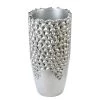 GILDE Pot de fleur Carve - Résine synthétique - Argenté - Diamètre : 36 cm
