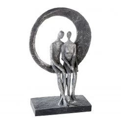 GILDE Sculpture Love Place - Résine synthétique - Argenté