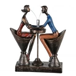 GILDE Sculpture Table for Two - Résine synthétique - Marron