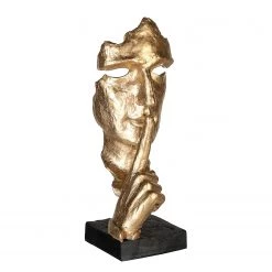 GILDE Sculpture Silence - Résine synthétique - Doré / Noir