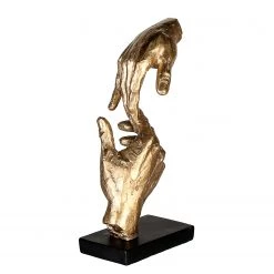 GILDE Sculpture Two Hands - Résine synthétique - Doré / Noir
