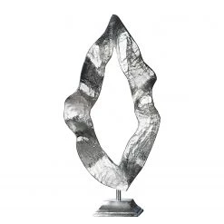 GILDE Objet déco Flamme - Aluminium - Argenté - Hauteur : 83 cm
