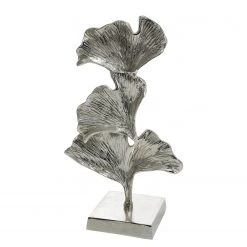 GILDE Objet déco Ginkgo - Aluminium - Argenté