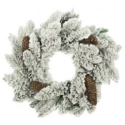 FLHF Couronne de l’Avent Holeby - Polyester PVC - Blanc / Marron