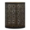 GILDE Photophore Ethno - Métal - Noir - 18 x 25 x 18 cm