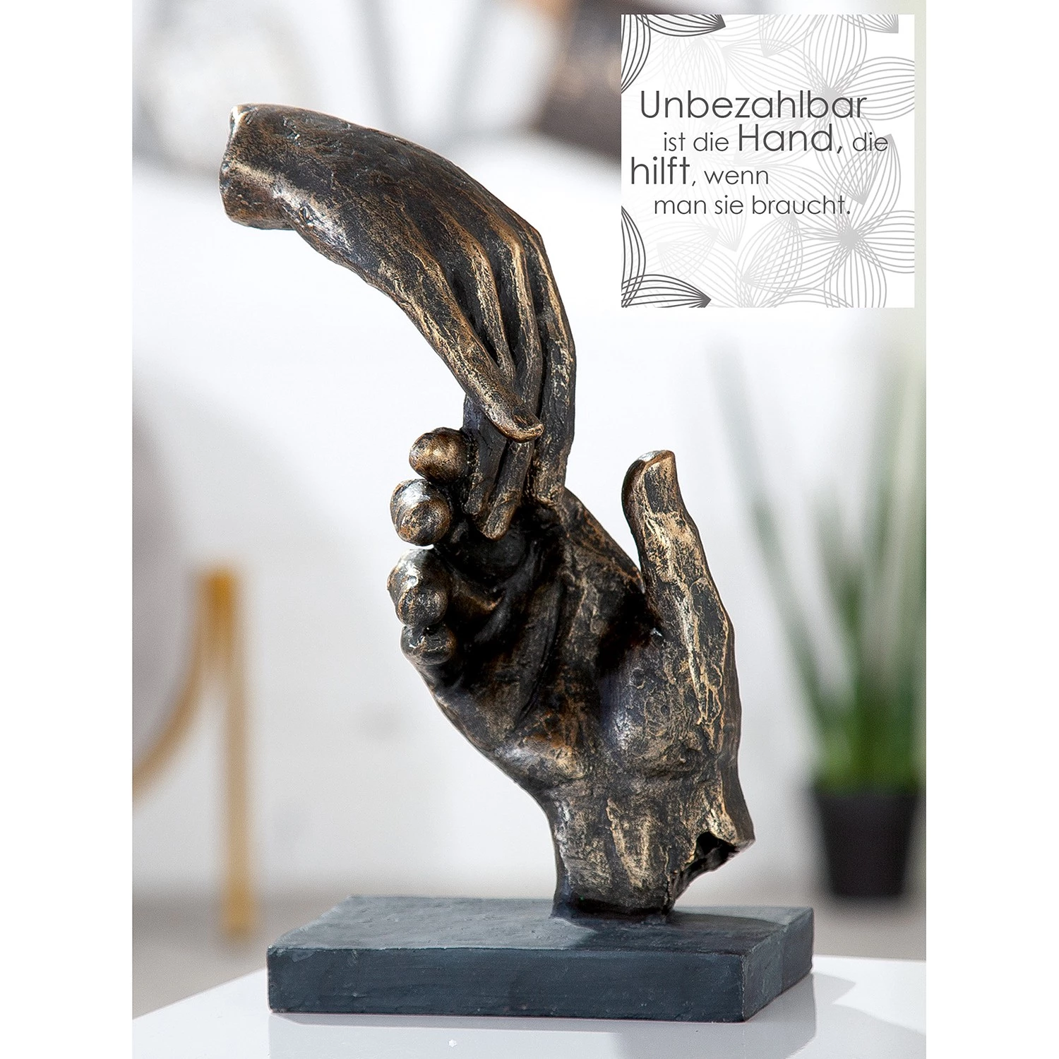 GILDE Statuette Two hands - Résine - Doré - 13 x 21 x 7 cm 2 GILDE Statuette Two hands - Résine - Doré - 13 x 21 x 7 cm – Image 2