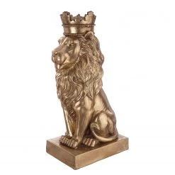 GILDE Statuette Lion - Résine - Doré - 25 x 70 x 37 cm
